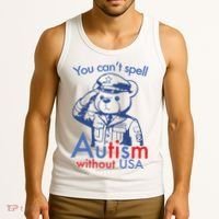 You Can’T Spell Autism Without Usa Tank Top thumb 3