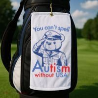 You Can’T Spell Autism Without Usa Golf Towel thumb 2
