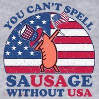 You Can’T Spell Sausage Without Usa 4th Of July Women's Sweatshirt thumb 2