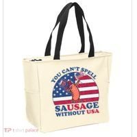 You Can’T Spell Sausage Without Usa 4th Of July Tote Bag thumb 2