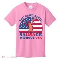 You Can’T Spell Sausage Without Usa 4th Of July Kids T-Shirt thumb 0