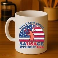 You Can’T Spell Sausage Without Usa 4th Of July Coffee Mug thumb 4