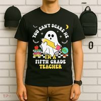 You CanT Scare Me IM A Fifth Grade Teacher Halloween T-Shirt thumb 6