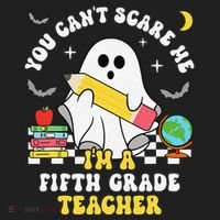 You CanT Scare Me IM A Fifth Grade Teacher Halloween Hat thumb 2