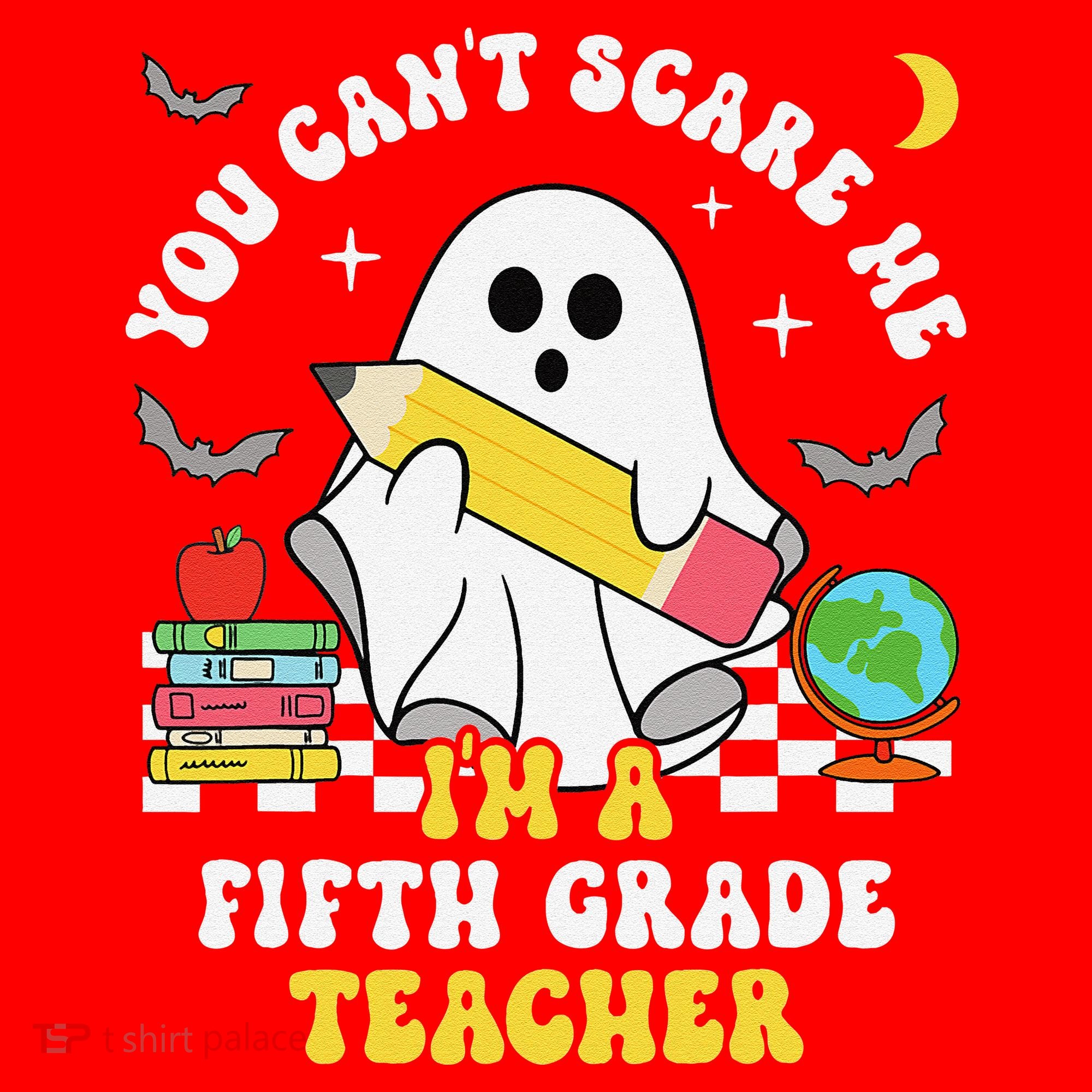 You CanT Scare Me IM A Fifth Grade Teacher Halloween Santa Hat