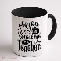 You Can't Scare Me I'm A Teacher Halloween Bats Gift Coffee Mug thumb 1