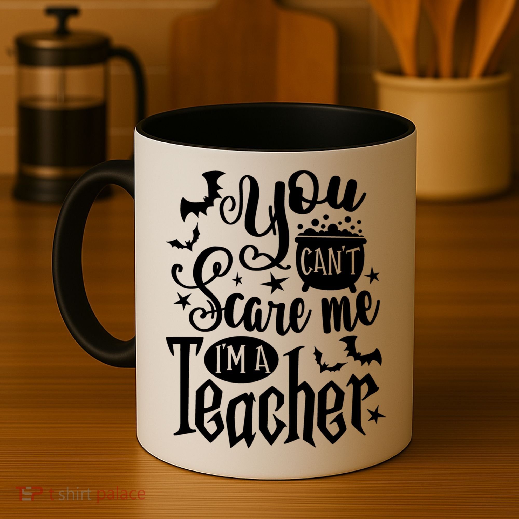 You Can't Scare Me I'm A Teacher Halloween Bats Gift Coffee Mug