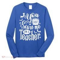 You Can't Scare Me I'm A Teacher Halloween Bats Gift Long Sleeve Shirt thumb 0