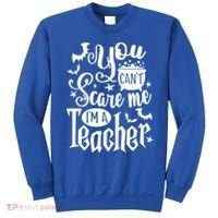 You Can't Scare Me I'm A Teacher Halloween Bats Gift Sweatshirt thumb 0