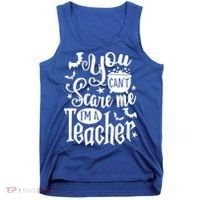 You Can't Scare Me I'm A Teacher Halloween Bats Gift Tank Top thumb 0