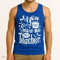 You Can't Scare Me I'm A Teacher Halloween Bats Gift Tank Top thumb 3