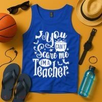 You Can't Scare Me I'm A Teacher Halloween Bats Gift Tank Top thumb 4
