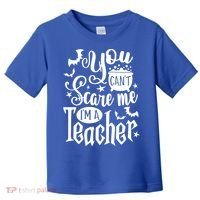 You Can't Scare Me I'm A Teacher Halloween Bats Gift Toddler T-Shirt thumb 0