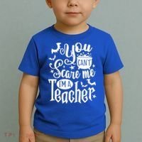 You Can't Scare Me I'm A Teacher Halloween Bats Gift Toddler T-Shirt thumb 2