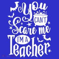 You Can't Scare Me I'm A Teacher Halloween Bats Gift Women's Long Sleeve Shirt thumb 2