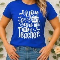 You Can't Scare Me I'm A Teacher Halloween Bats Gift Women's T-Shirt thumb 2