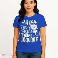 You Can't Scare Me I'm A Teacher Halloween Bats Gift Women's T-Shirt thumb 4