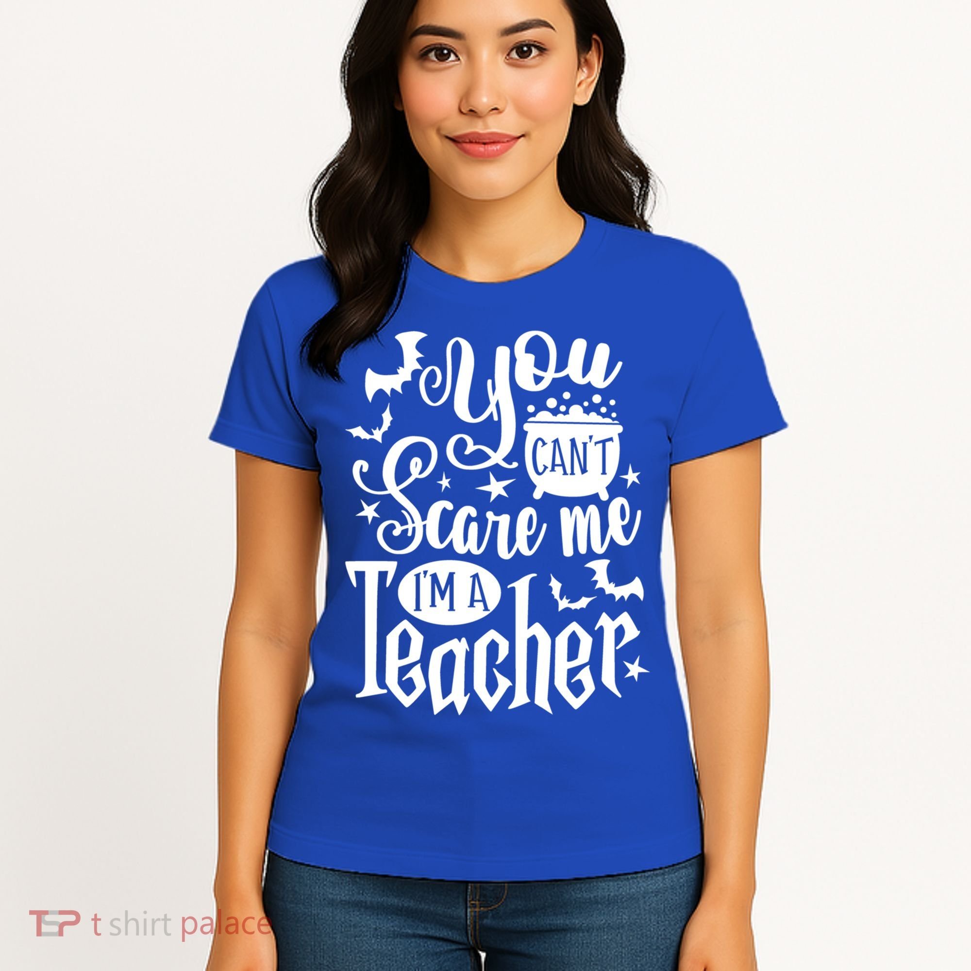 You Can't Scare Me I'm A Teacher Halloween Bats Gift Women's T-Shirt