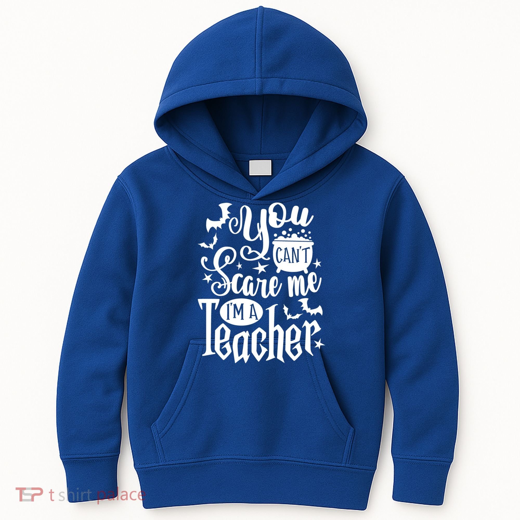 You Can't Scare Me I'm A Teacher Halloween Bats Gift Kids Hoodie