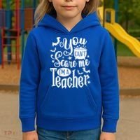 You Can't Scare Me I'm A Teacher Halloween Bats Gift Kids Hoodie thumb 3