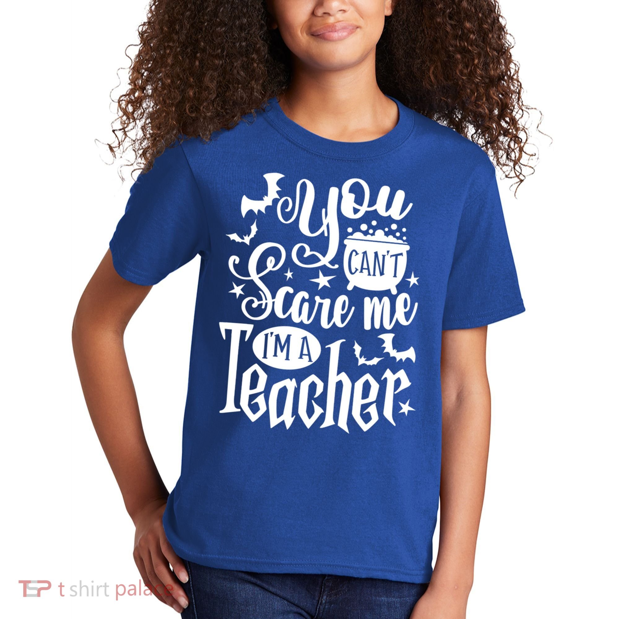 You Can't Scare Me I'm A Teacher Halloween Bats Gift Kids T-Shirt