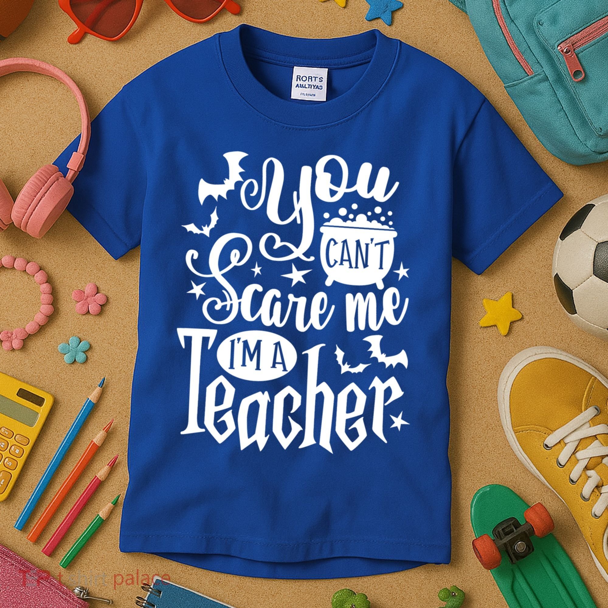 You Can't Scare Me I'm A Teacher Halloween Bats Gift Kids T-Shirt