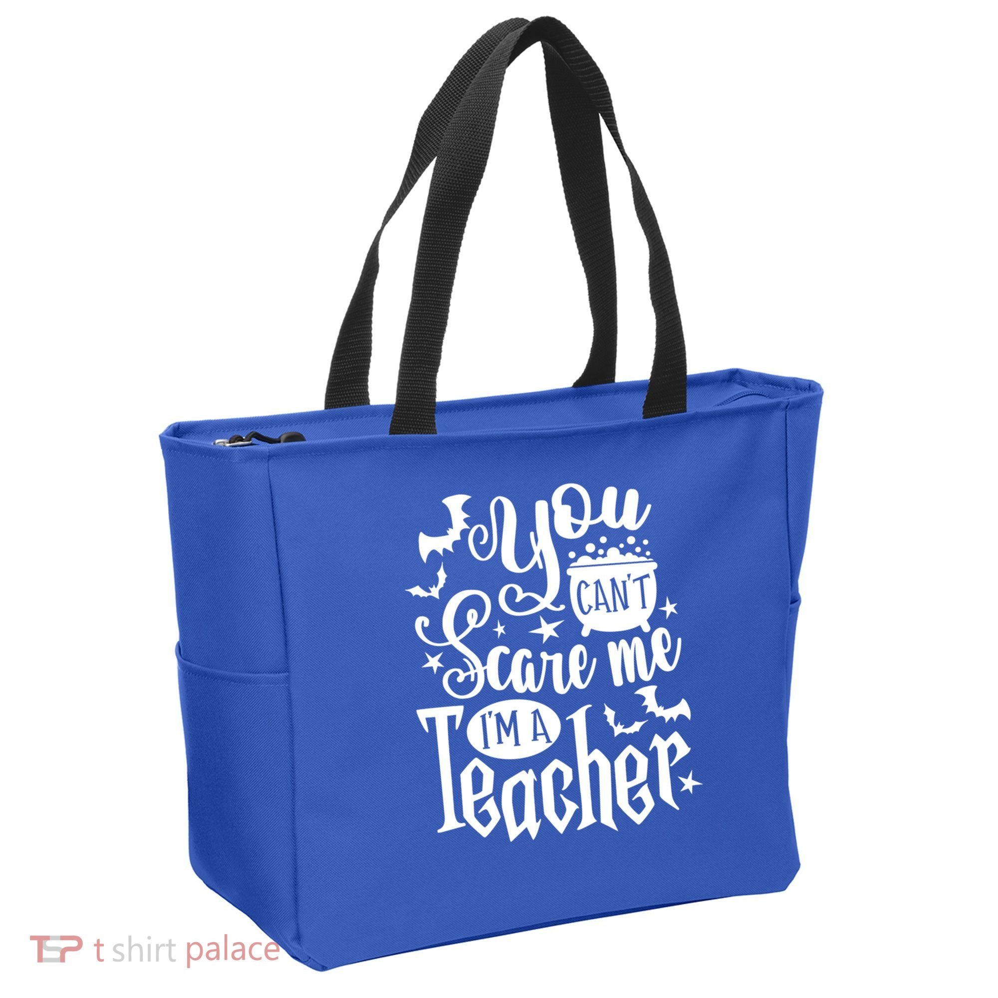 You Can't Scare Me I'm A Teacher Halloween Bats Gift Tote Bag