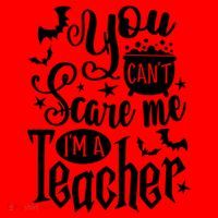 You Can't Scare Me I'm A Teacher Halloween Bats Gift Santa Hat thumb 1