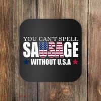 You Can't Spell Sausage Without USA Funny Coaster thumb 0