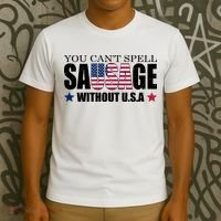 You Can't Spell Sausage Without USA Funny T-Shirt thumb 3