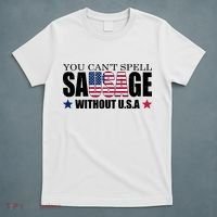 You Can't Spell Sausage Without USA Funny T-Shirt thumb 5