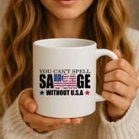 You Can't Spell Sausage Without USA Funny Coffee Mug thumb 3