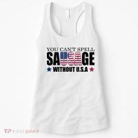 You Can't Spell Sausage Without USA Funny Women's Tank Top thumb 0