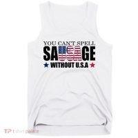You Can't Spell Sausage Without USA Funny Tank Top thumb 0