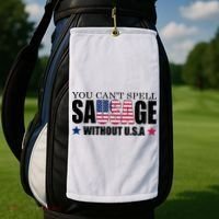 You Can't Spell Sausage Without USA Funny Golf Towel thumb 2