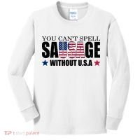 You Can't Spell Sausage Without USA Funny Kids Long Sleeve Shirt thumb 0