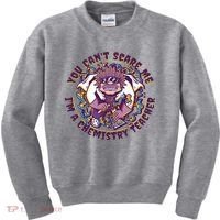 You Can't Scare Me I'm A Chemistry Teacher Kids Sweatshirt thumb 0