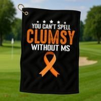 You Cant Spell Clumsy Without MS Awareness Empowerment Golf Towel thumb 1