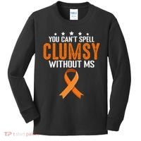 You Cant Spell Clumsy Without MS Awareness Empowerment Kids Long Sleeve Shirt thumb 0