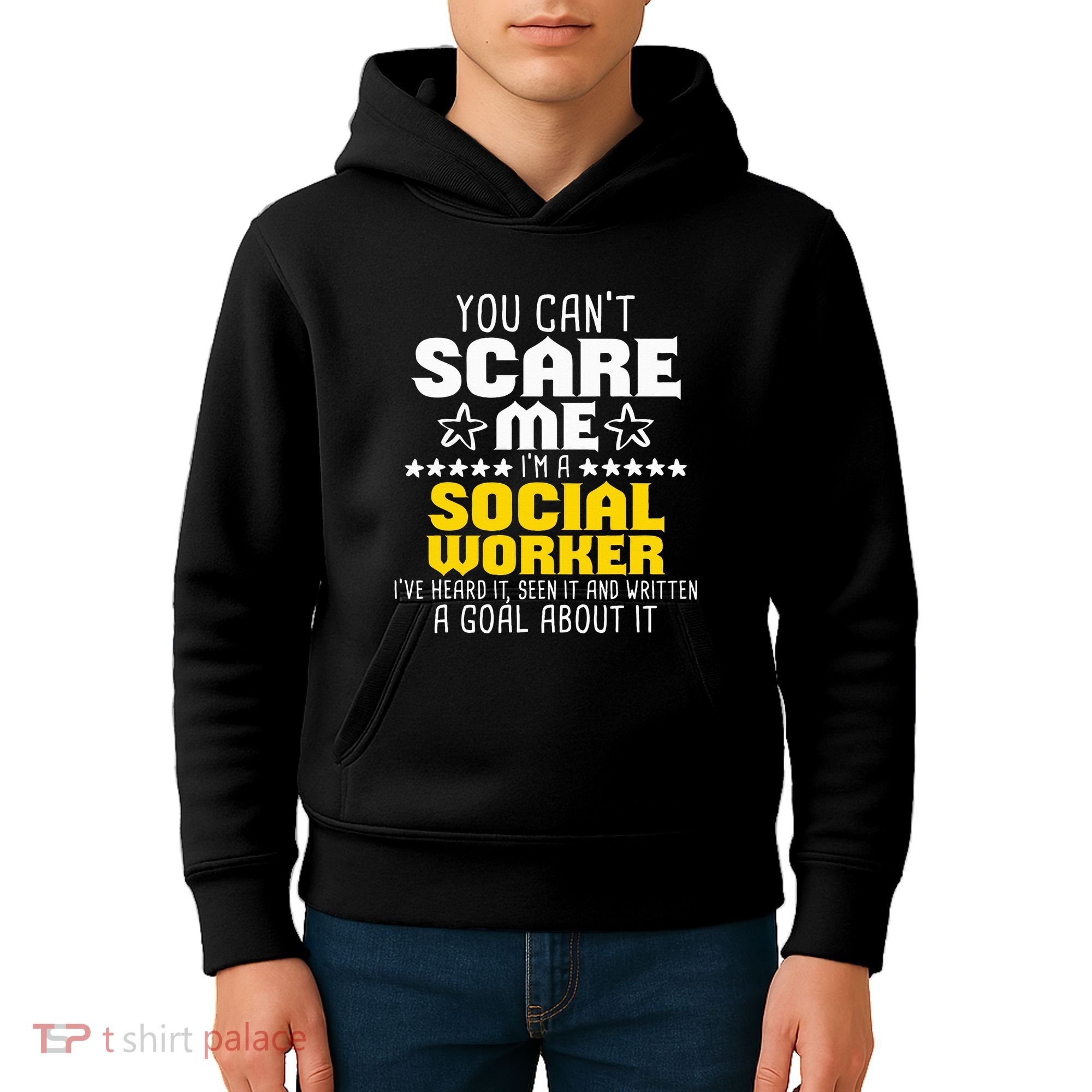 You CanT Scare Me IM A Social Worker Community Servant Kids Hoodie