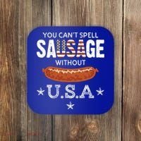 You Cant Spell Sausage Without Usa Funny Patriotic Great Gift Coaster thumb 0