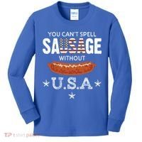 You Cant Spell Sausage Without Usa Funny Patriotic Great Gift Kids Long Sleeve Shirt thumb 0