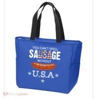 You Cant Spell Sausage Without Usa Funny Patriotic Great Gift Tote Bag thumb 3
