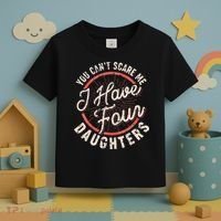 You Can't Scare Me I Have Four Daughters Funny Dad Toddler T-Shirt thumb 3