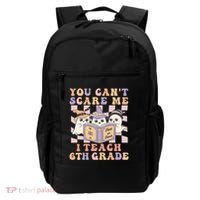 You Cant Scare Me I Teach 6th Grade Retro Halloween Ghost Gift Backpack thumb 0