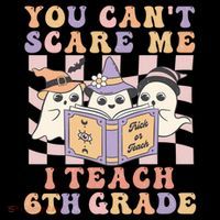 You Cant Scare Me I Teach 6th Grade Retro Halloween Ghost Gift Coffee Mug thumb 5