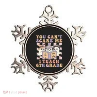 You Cant Scare Me I Teach 6th Grade Retro Halloween Ghost Gift Ornament thumb 0