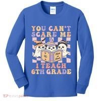 You Cant Scare Me I Teach 6th Grade Retro Halloween Ghost Gift Kids Long Sleeve Shirt thumb 0