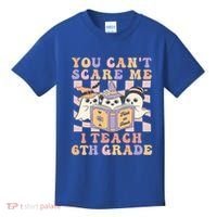 You Cant Scare Me I Teach 6th Grade Retro Halloween Ghost Gift Kids T-Shirt thumb 0