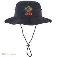 You Cant Scare Me I Have A Crazy Sister Funny Brothers Gift Bucket Hat thumb 0